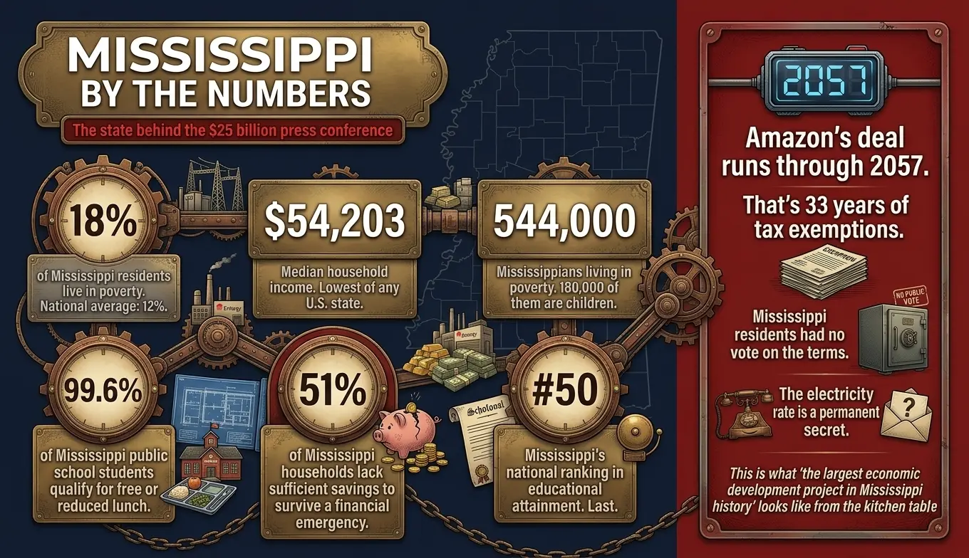 Infographic: Mississippi's poverty statistics and the communities left out of the Amazon deal