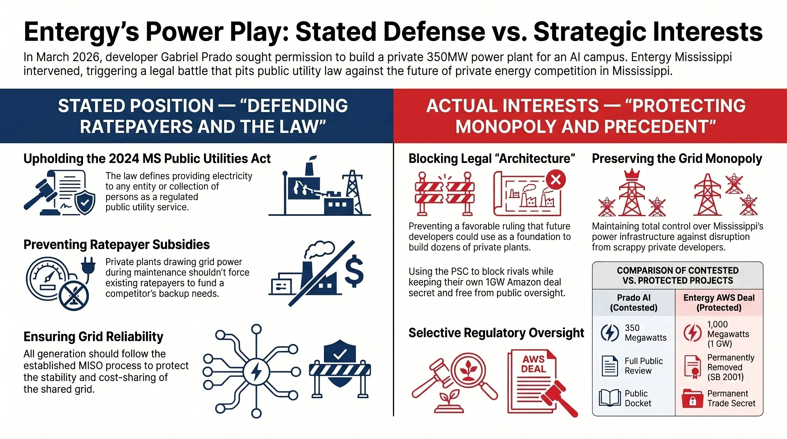 Infographic: Entergy Mississippi — What They Say vs. What's At Stake | MississippiLead